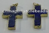 NGP6039 30*40mm - 35*45mm cross lapis lazuli pendants