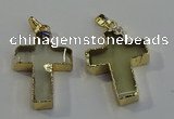 NGP6041 30*40mm - 35*45mm cross lemon quartz pendants