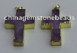 NGP6042 30*40mm - 35*45mm cross amethyst pendants