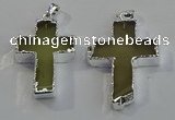 NGP6047 30*40mm - 35*45mm cross lemon quartz pendants