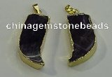 NGP6054 15*40mm - 18*45mm horn amethyst pendants