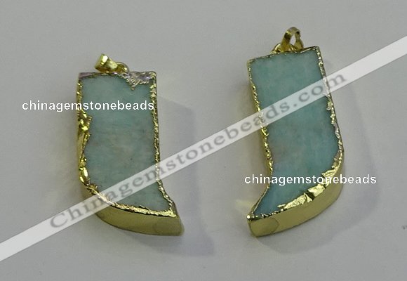 NGP6055 15*40mm - 18*45mm horn amazonite pendants