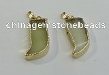 NGP6058 15*40mm - 18*45mm horn lemon quartz pendants