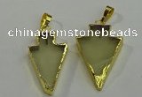 NGP6062 20*40mm - 25*45mm arrowhead lemon quartz pendants