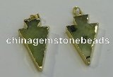 NGP6064 20*40mm - 25*45mm arrowhead green rutilated quartz pendants