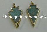 NGP6066 20*40mm - 25*45mm arrowhead amazonite pendants