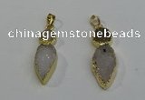 NGP6069 16*40mm - 18*45mm arrowhead druzy agate pendants