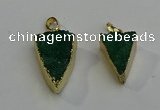 NGP6070 20*25mm - 25*35mm triangle druzy quartz pendants