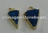 NGP6071 20*25mm - 25*35mm triangle druzy quartz pendants