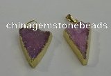 NGP6072 20*25mm - 25*35mm triangle druzy quartz pendants