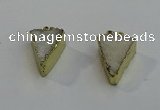 NGP6073 20*25mm - 25*35mm triangle druzy quartz pendants