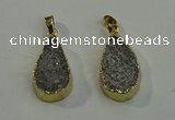 NGP6078 15*25mm – 18*30mm flat teardrop druzy agate pendants
