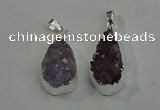 NGP6081 15*25mm – 18*30mm flat teardrop druzy agate pendants