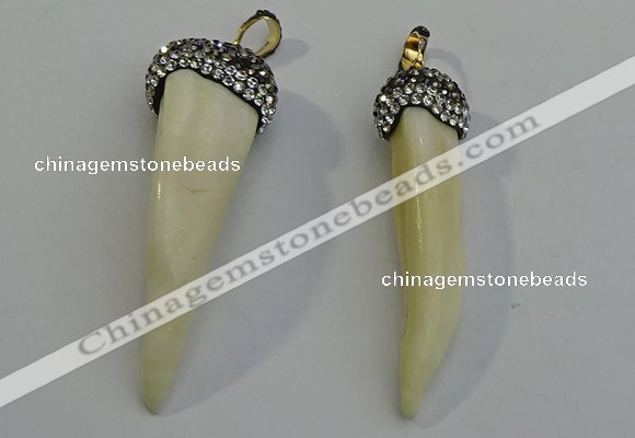 NGP6083 12*60mm – 18*65mm horn wolf tooth pendants wholesale
