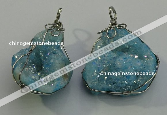 NGP6087 35*40mm – 45*50mm freeform druzy quartz pendants