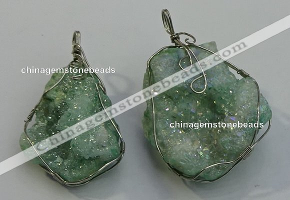 NGP6088 35*40mm – 45*50mm freeform druzy quartz pendants