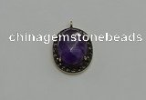 NGP6097 20*25mm - 22*30mm oval amethyst pendants wholesle