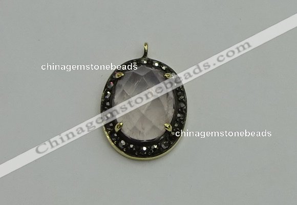 NGP6098 20*25mm - 22*30mm oval white crystal pendants wholesle