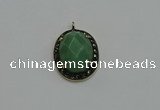 NGP6099 20*25mm - 22*30mm oval green aventurine pendants wholesle