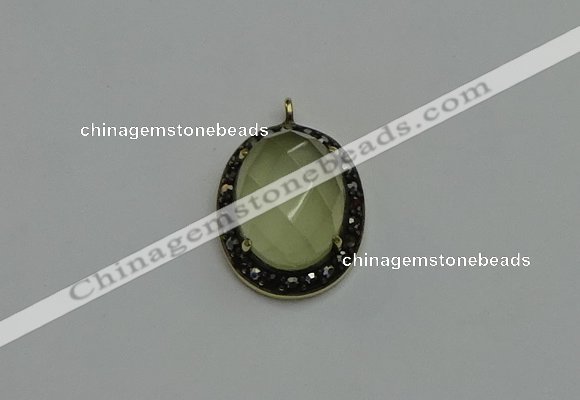 NGP6100 20*25mm - 22*30mm oval lemon quartz pendants wholesle