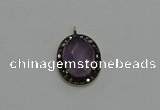 NGP6101 20*25mm - 22*30mm oval amethyst pendants wholesle