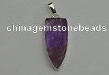 NGP6107 12*35mm - 15*40mm arrowhead amethyst pendants