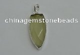 NGP6108 12*35mm - 15*40mm arrowhead lemon quartz pendants