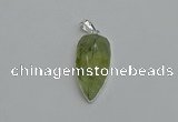 NGP6109 12*35mm - 15*40mm arrowhead green rutilated quartz pendants