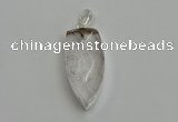 NGP6110 12*35mm - 15*40mm arrowhead white crystal pendants