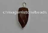 NGP6113 12*35mm - 15*40mm arrowhead red rabbit hair pendants