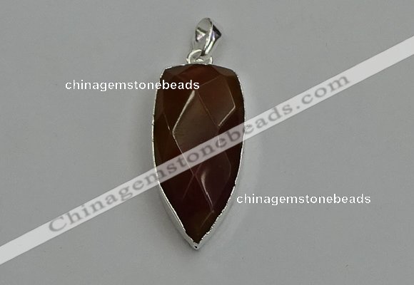 NGP6113 12*35mm - 15*40mm arrowhead red rabbit hair pendants