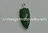 NGP6114 12*35mm - 15*40mm arrowhead green aventurine pendants