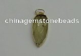 NGP6118 12*35mm - 15*40mm arrowhead lemon quartz pendants