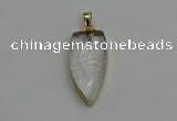 NGP6120 12*35mm - 15*40mm arrowhead white crystal pendants