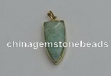 NGP6122 12*35mm - 15*40mm arrowhead amazonite pendants