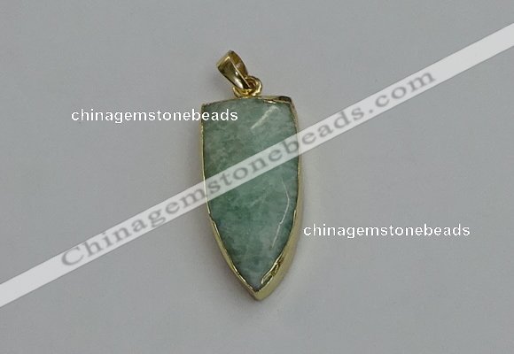 NGP6122 12*35mm - 15*40mm arrowhead amazonite pendants