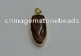 NGP6123 12*35mm - 15*40mm arrowhead red rabbit hair pendants