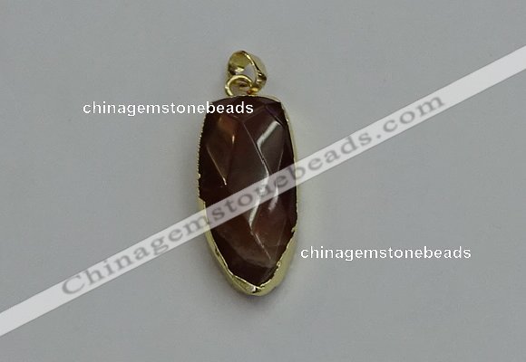 NGP6123 12*35mm - 15*40mm arrowhead red rabbit hair pendants