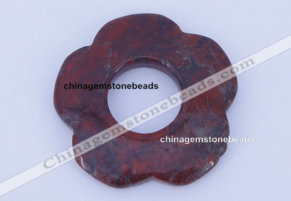 NGP613 5pcs 6*47mm brecciated jasper gemstone donut pendants