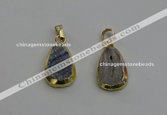 NGP6130 15*20mm freeform druzy agate pendants wholesale