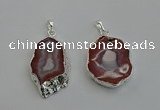 NGP6132 20*30mm - 25*35mm freeform druzy agate pendants wholesale