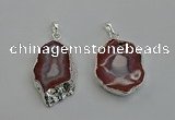 NGP6132 20*30mm - 25*35mm freeform druzy agate pendants wholesale