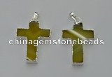 NGP6157 25*40mm - 30*40mm cross agate gemstone pendants