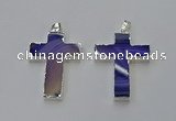 NGP6158 25*40mm - 30*40mm cross agate gemstone pendants