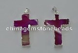 NGP6159 25*40mm - 30*40mm cross agate gemstone pendants