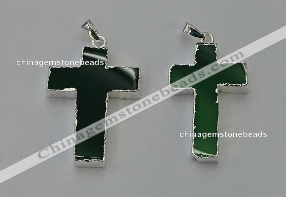 NGP6161 25*40mm - 30*40mm cross agate gemstone pendants