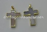 NGP6166 25*40mm - 30*40mm cross agate gemstone pendants