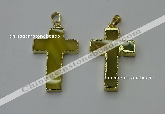 NGP6167 25*40mm - 30*40mm cross agate gemstone pendants