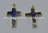 NGP6168 25*40mm - 30*40mm cross agate gemstone pendants