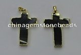 NGP6173 25*40mm - 30*40mm cross agate gemstone pendants